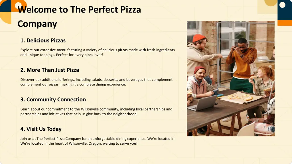 welcome to the perfect pizza company