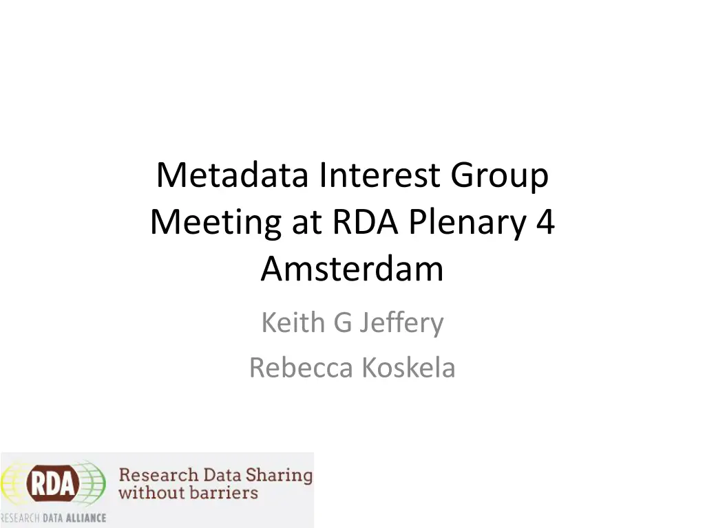 metadata interest group meeting at rda plenary
