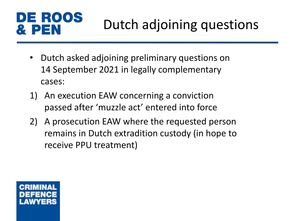dutch adjoining questions