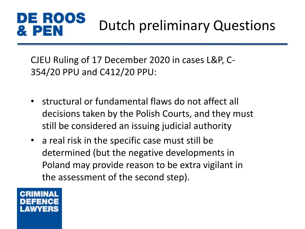 dutch preliminary questions