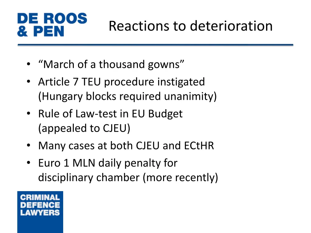 reactions to deterioration
