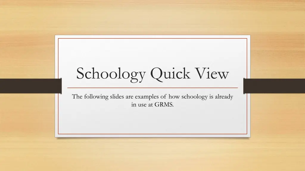 schoology quick view