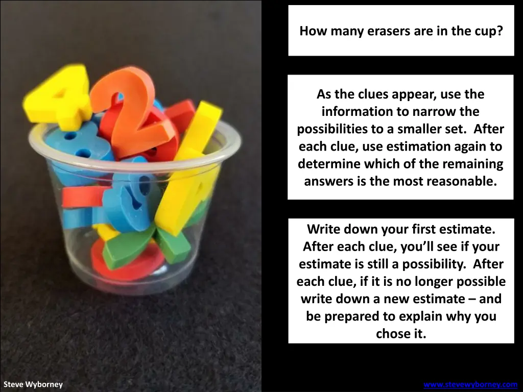 how many erasers are in the cup