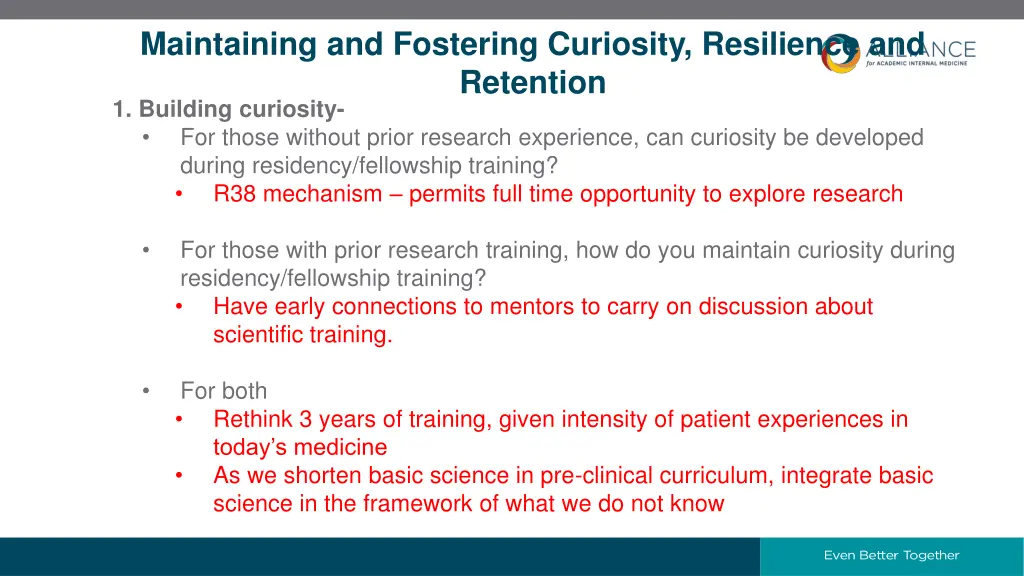 maintaining and fostering curiosity resilience