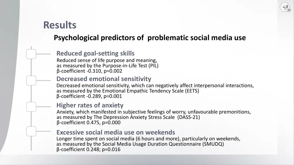 results psychological predictors of problematic