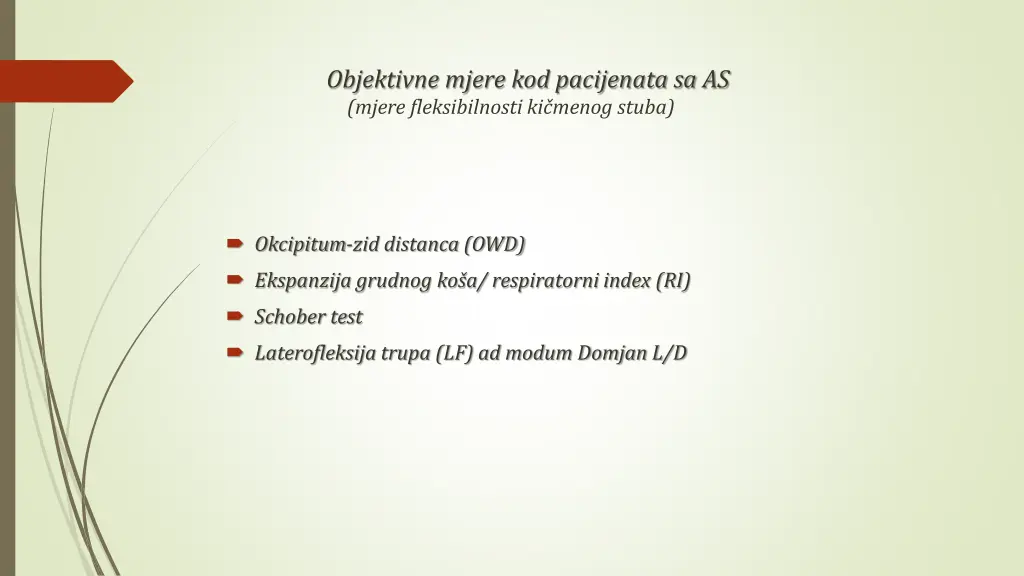 objektivne mjere kod pacijenata sa as mjere