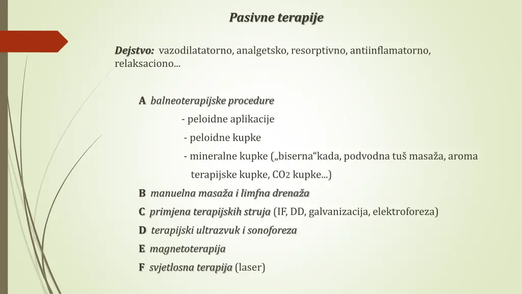 pasivne terapije