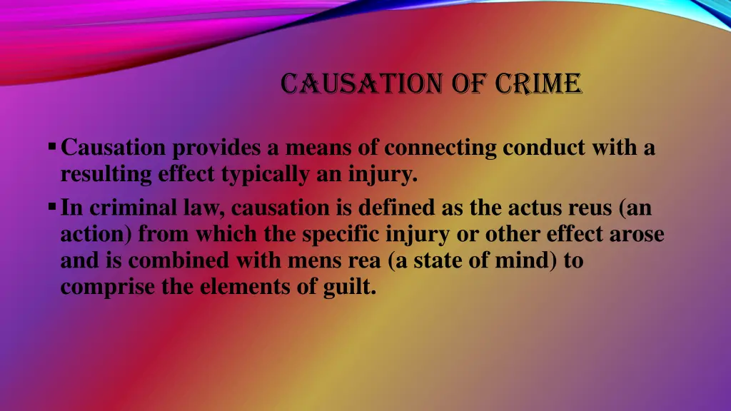 causation of crime