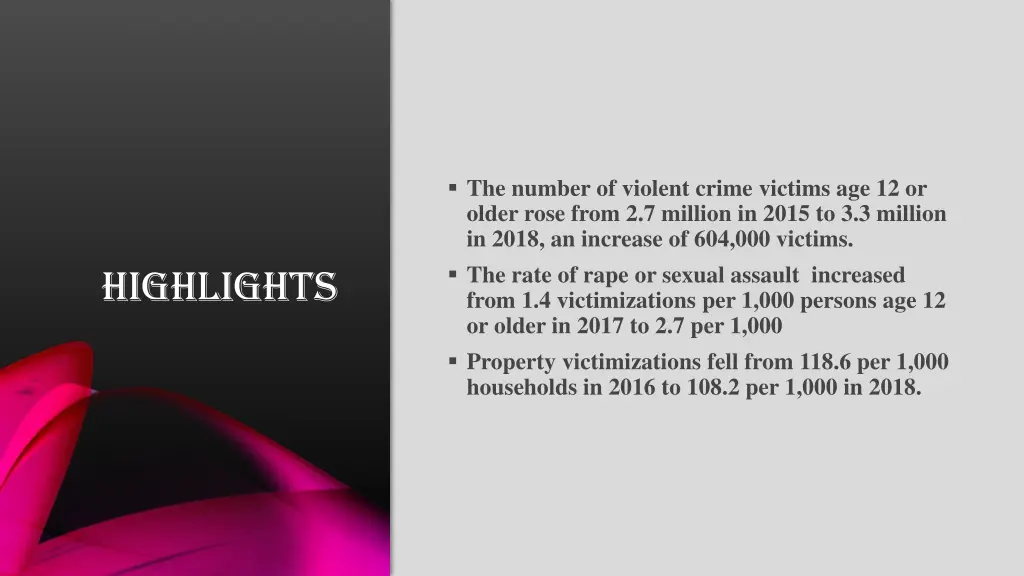 the number of violent crime victims