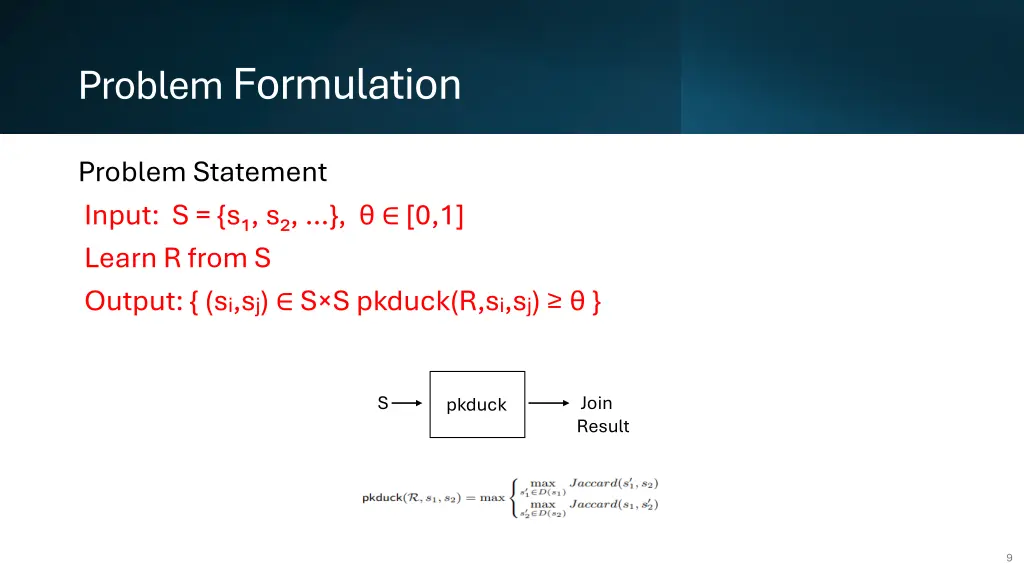 problem formulation