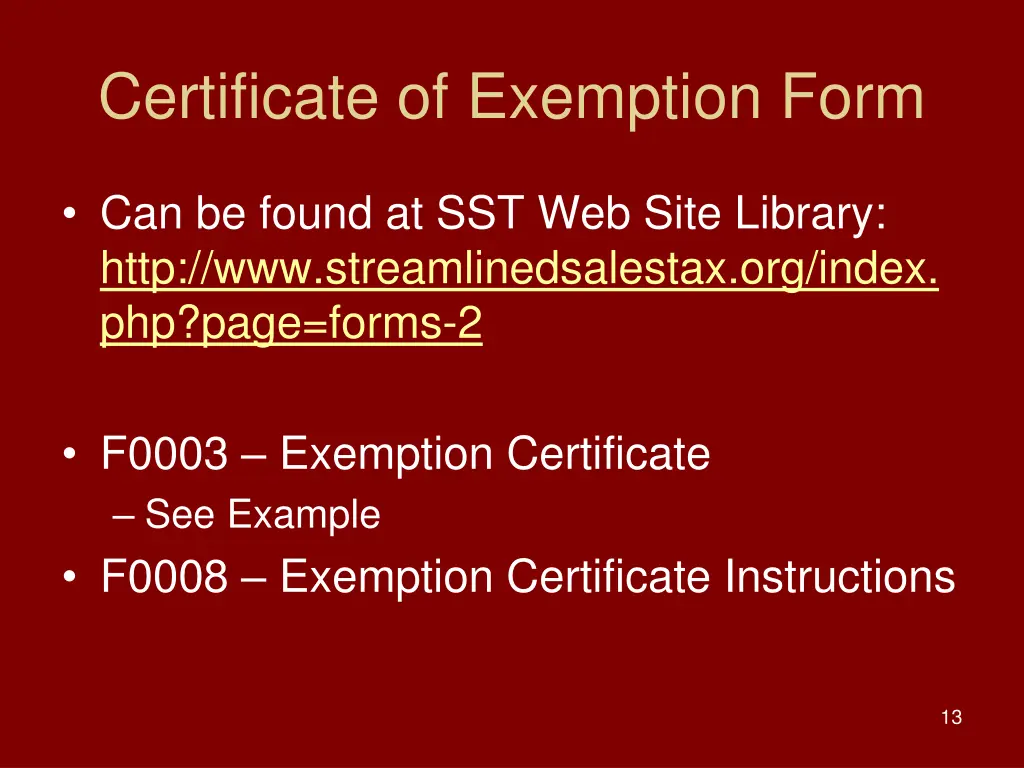 certificate of exemption form