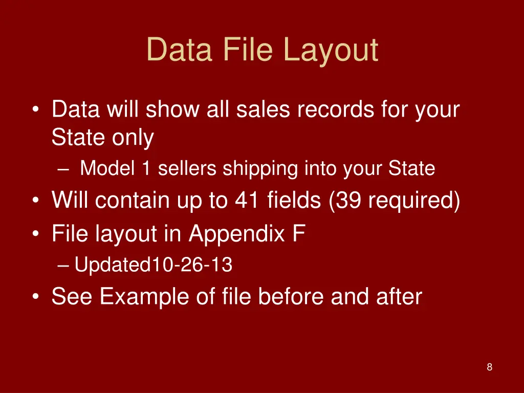 data file layout