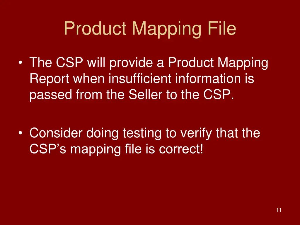 product mapping file