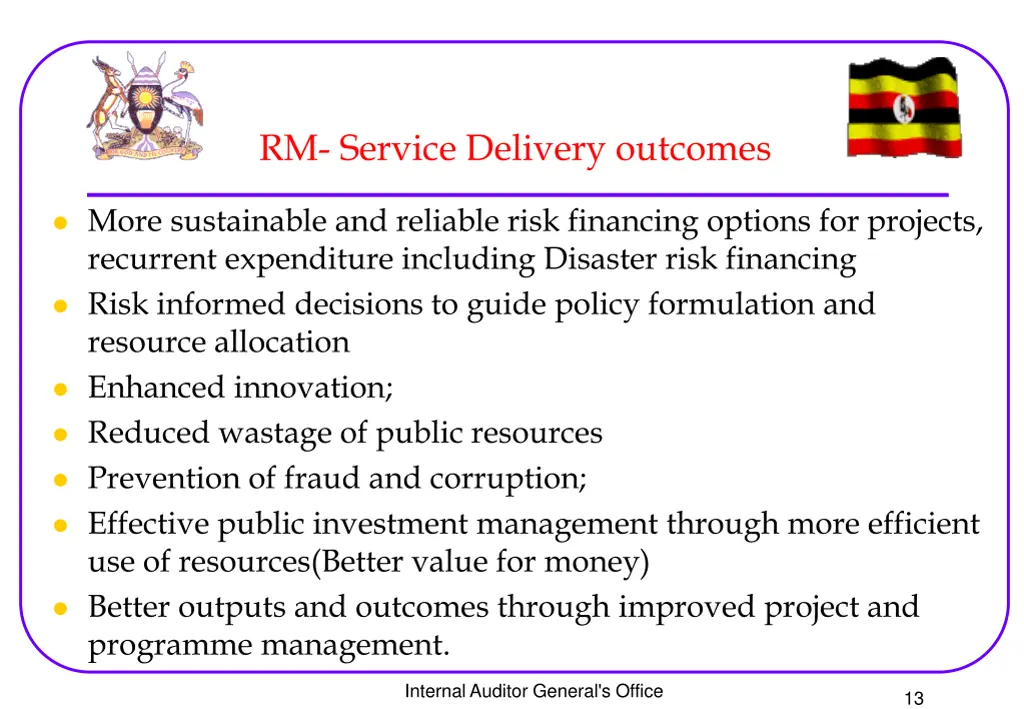 rm service delivery outcomes
