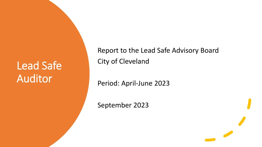 report to the lead safe advisory board city