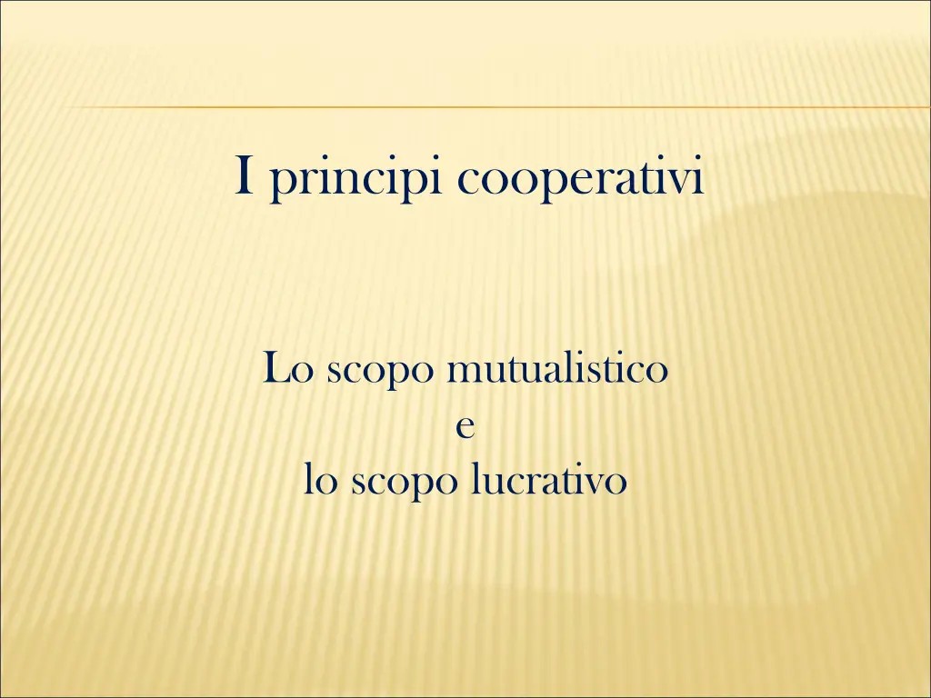 i principi cooperativi