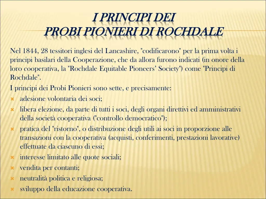 i principi dei i principi dei