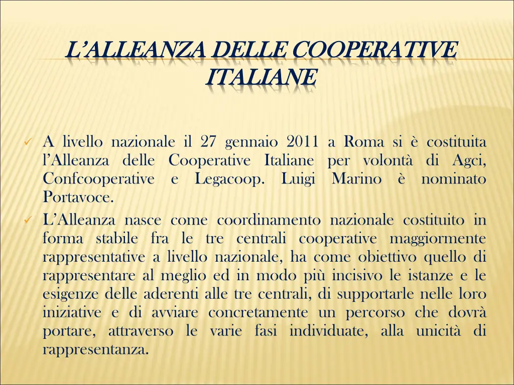 l alleanza delle cooperative l alleanza delle