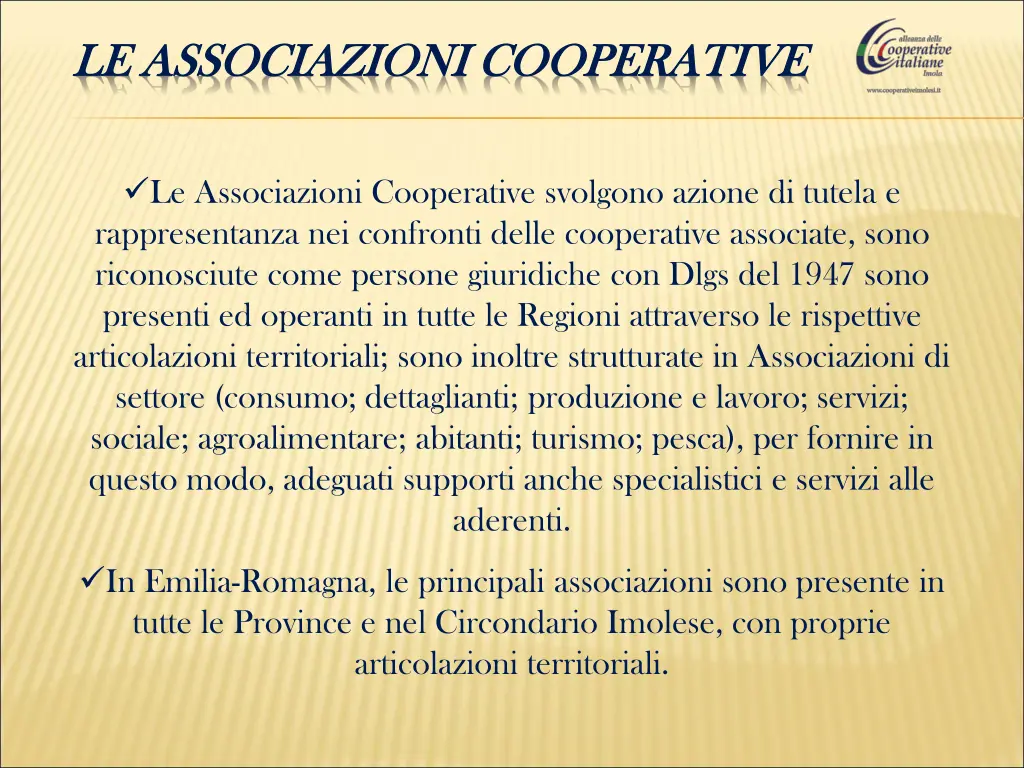 le le associazioni cooperative associazioni