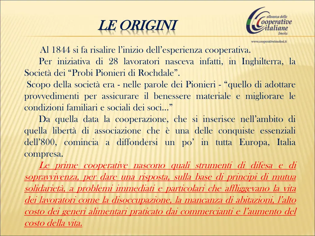 le origini le origini