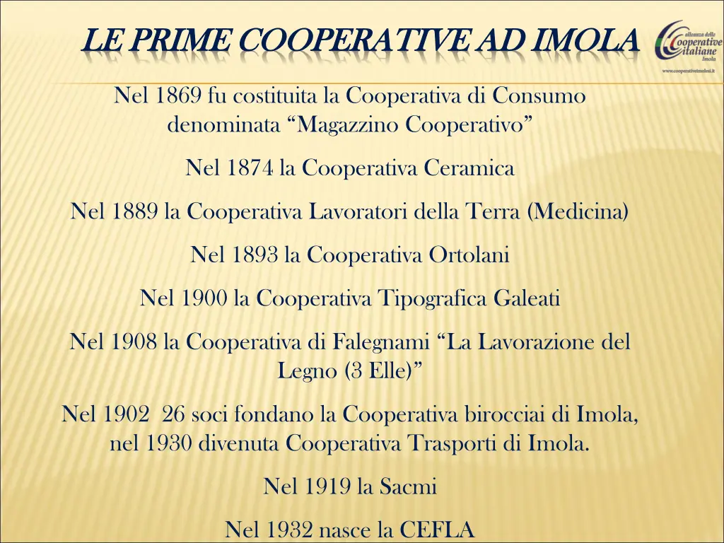 le prime cooperative ad imola le prime 1