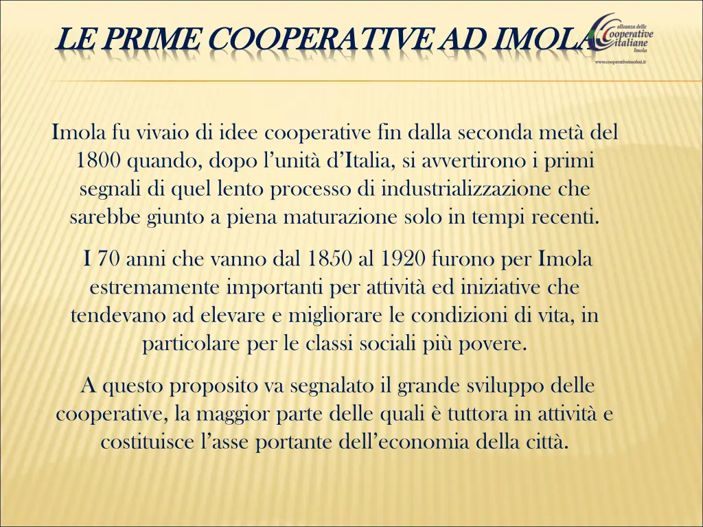 le prime cooperative ad imola le prime