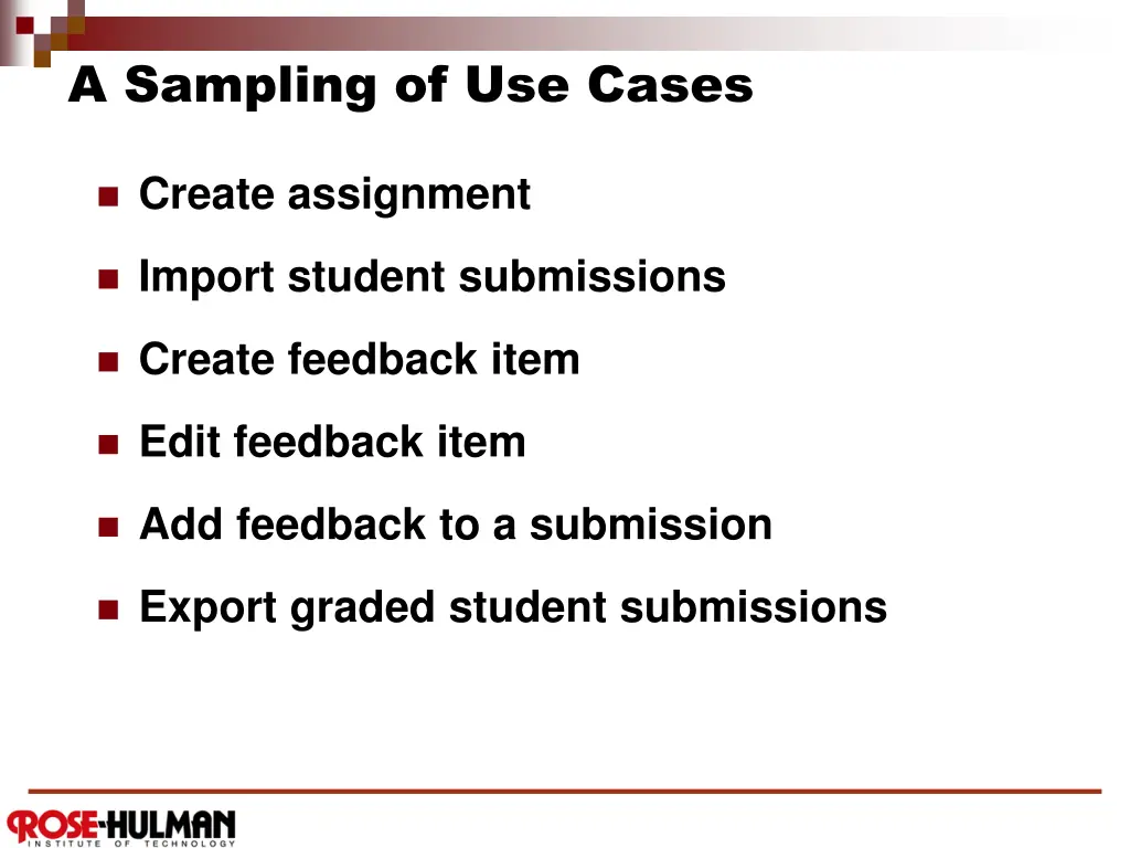 a sampling of use cases