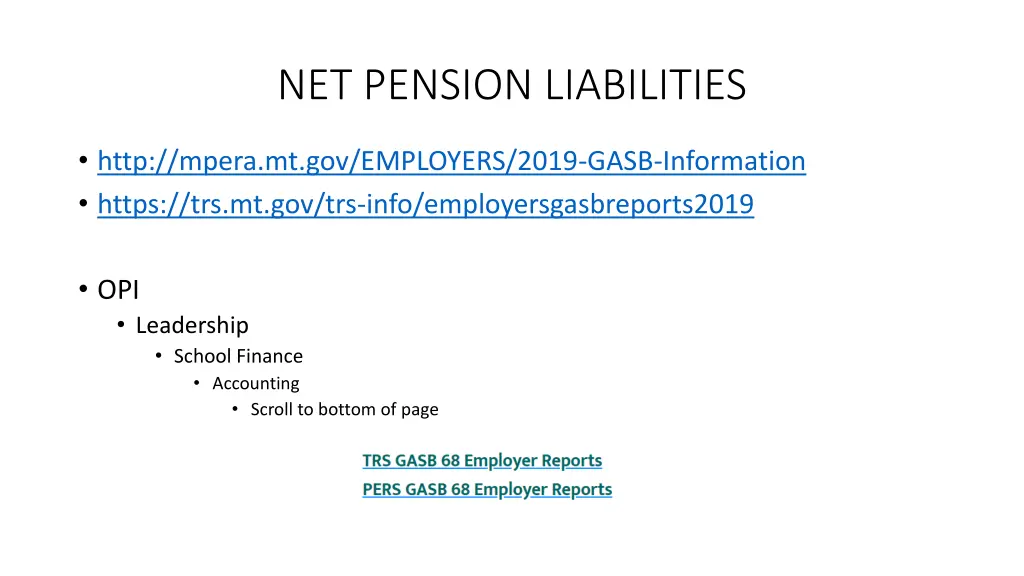 net pension liabilities