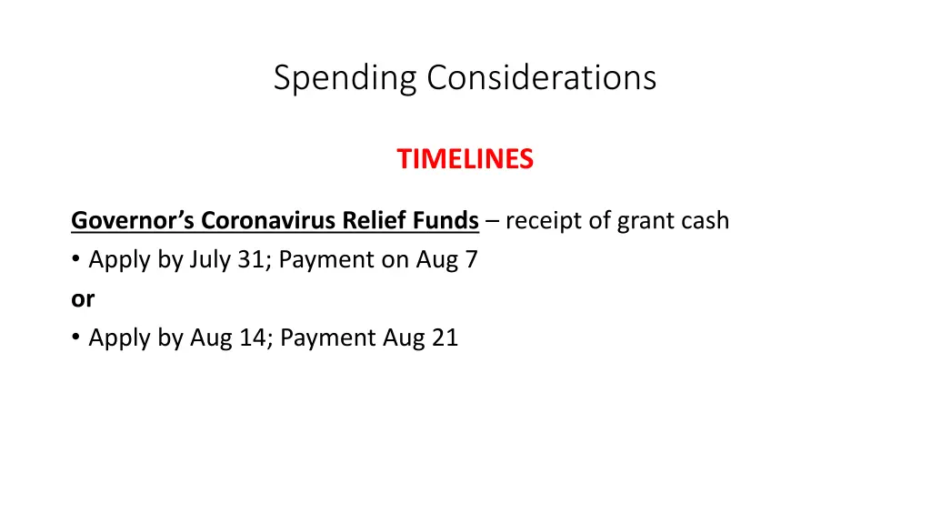 spending considerations 6