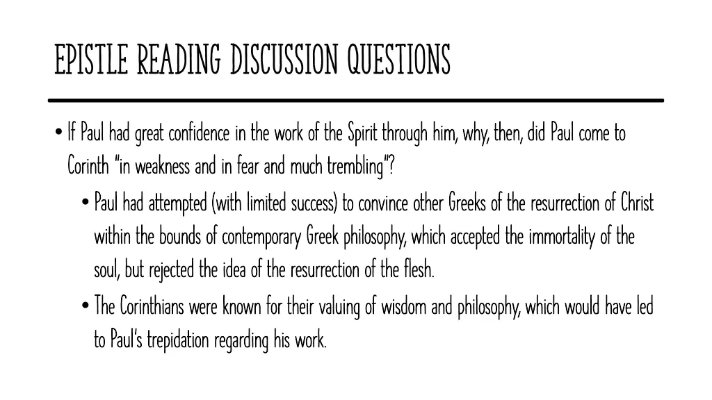 epistle reading discussion questions 1