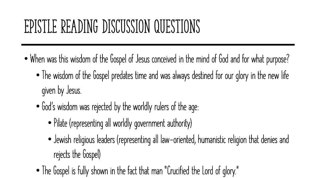epistle reading discussion questions 5