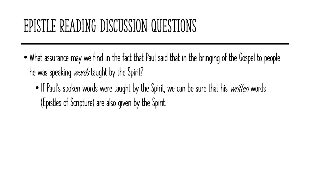 epistle reading discussion questions 6