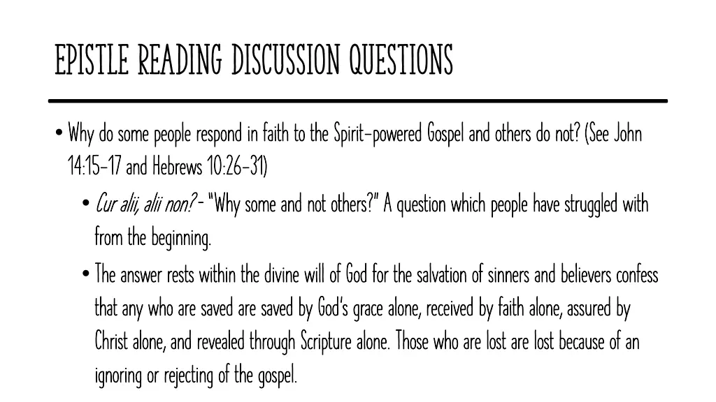 epistle reading discussion questions 7