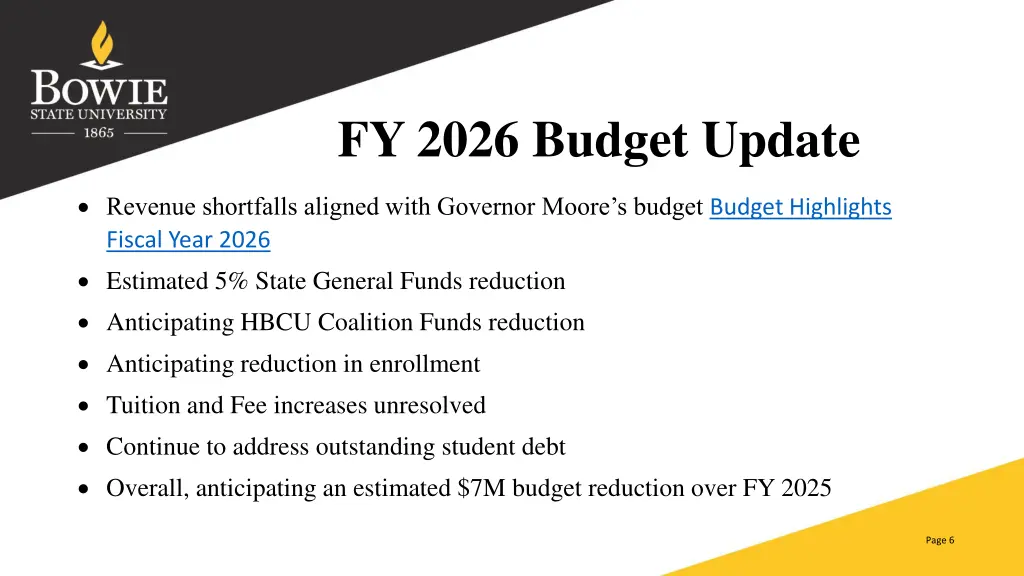fy 2026 budget update