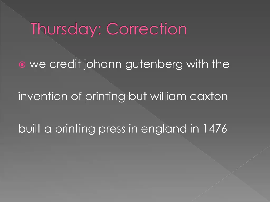 thursday correction