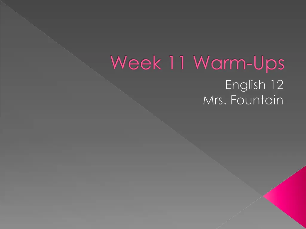 week 11 warm ups