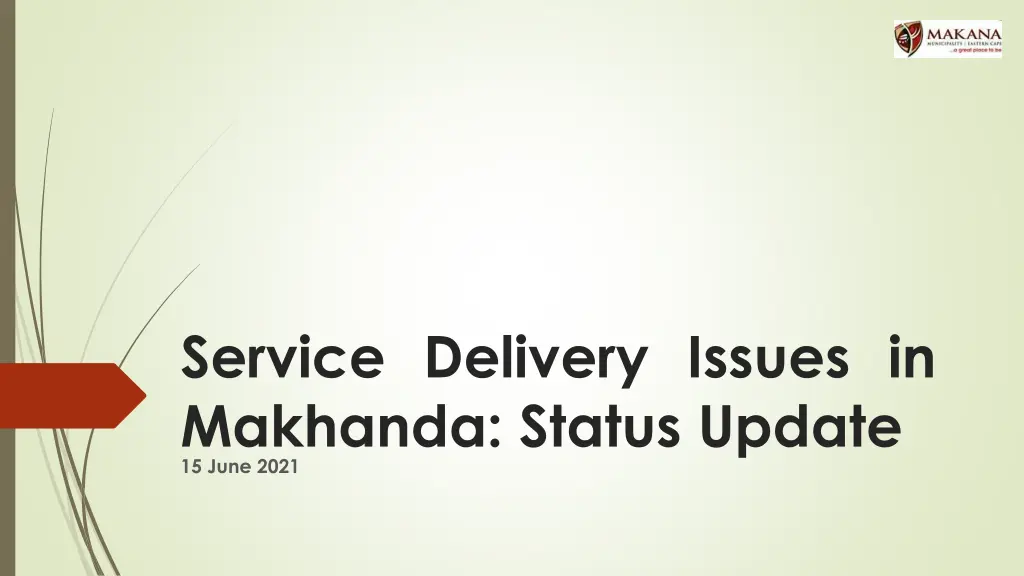service delivery issues in makhanda status update