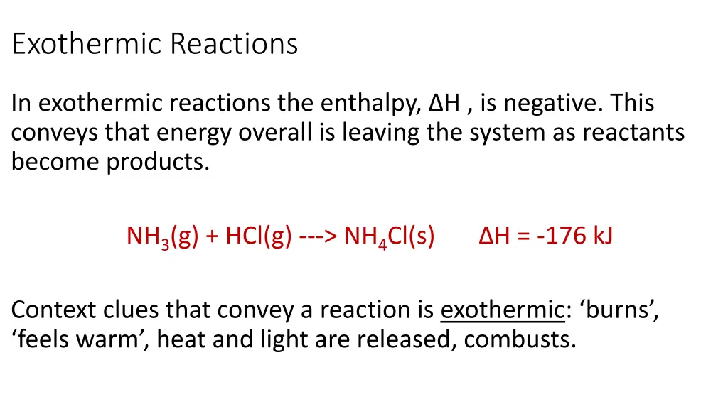 exothermic reactions 1