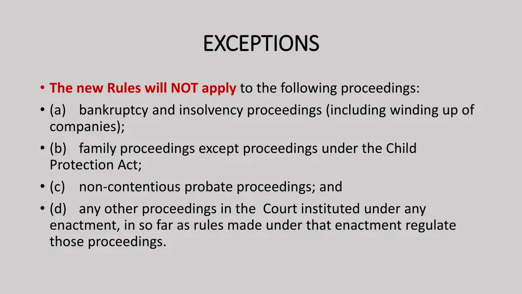exceptions exceptions