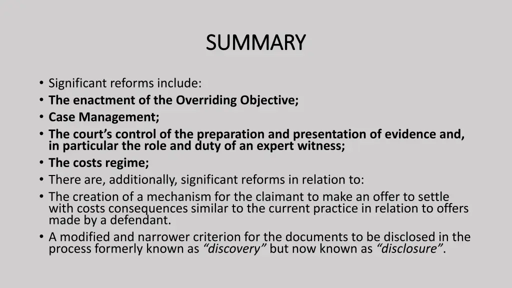 summary summary