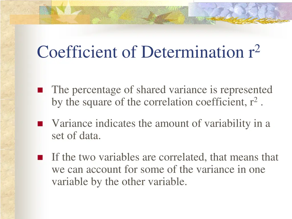 coefficient of determination r 2