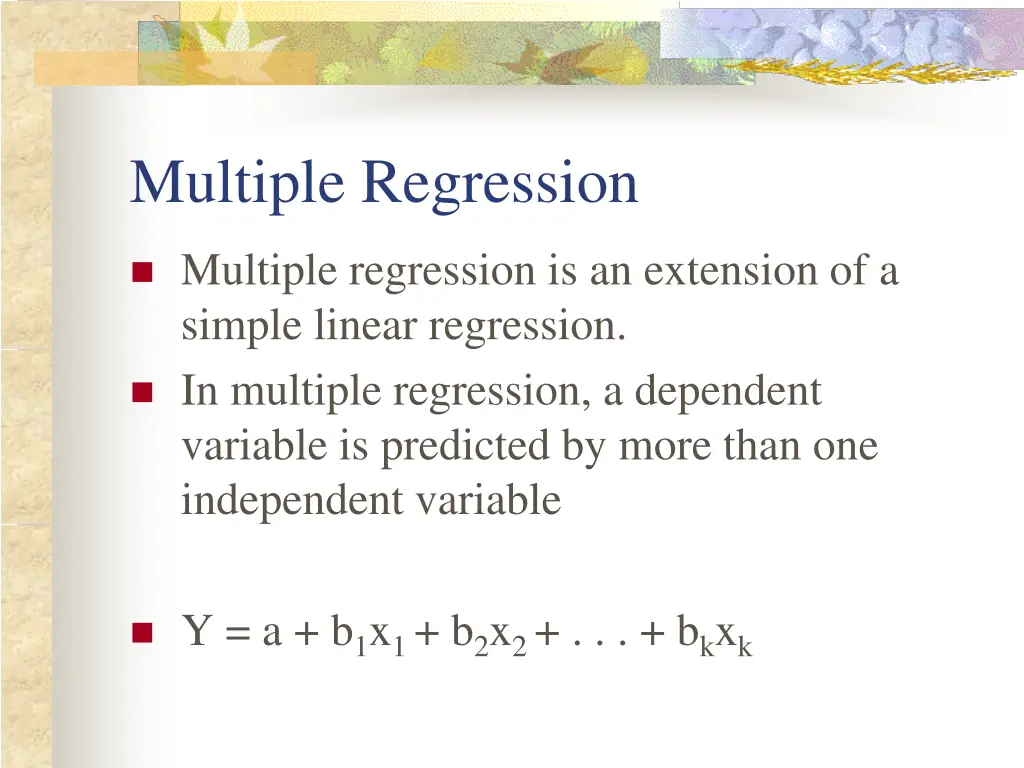multiple regression