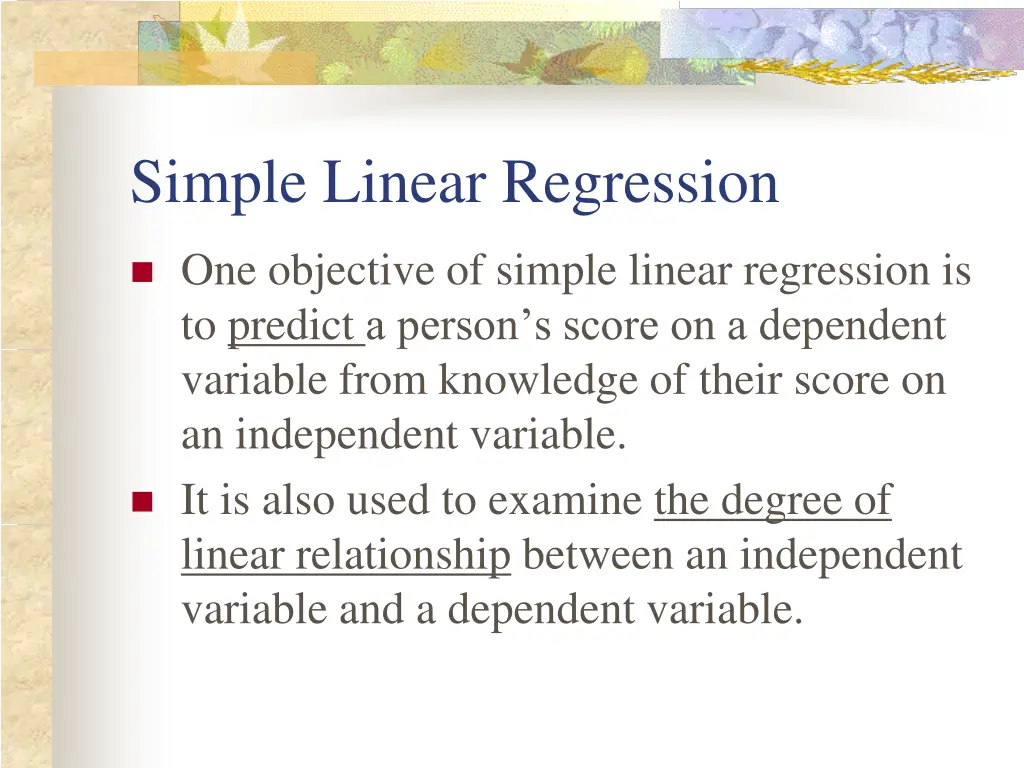 simple linear regression