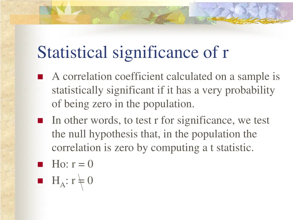 statistical significance of r
