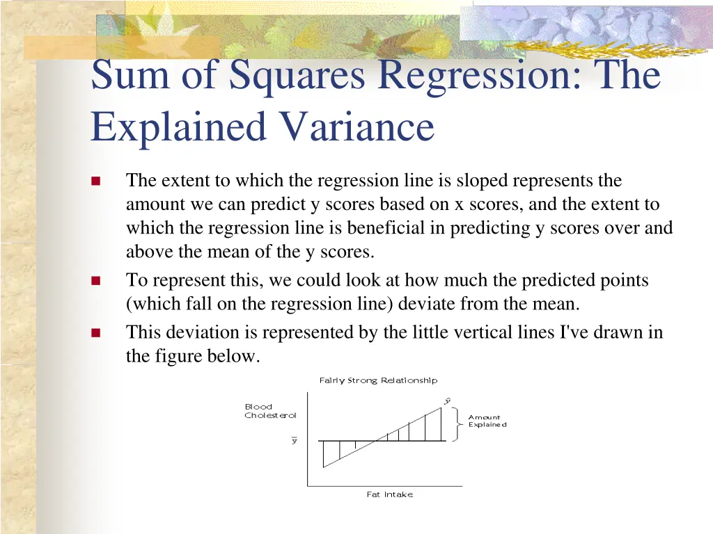 sum of squares regression the explained variance