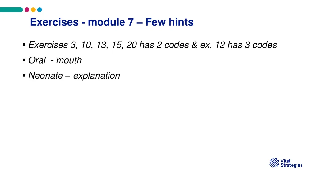 exercises module 7 few hints