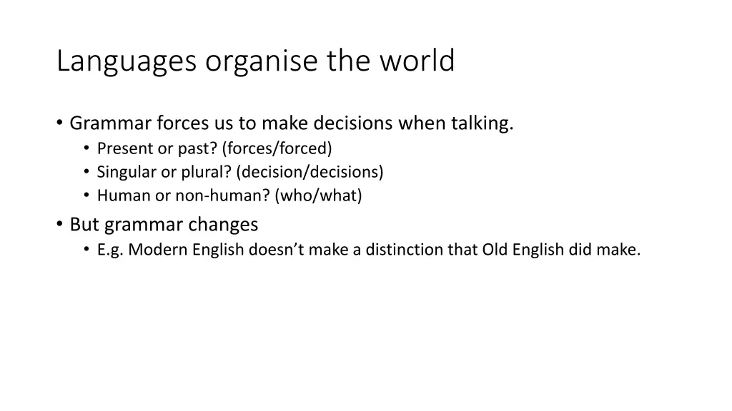 languages organise the world