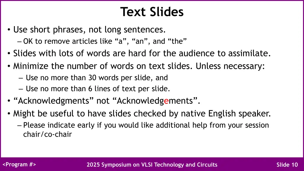 text slides