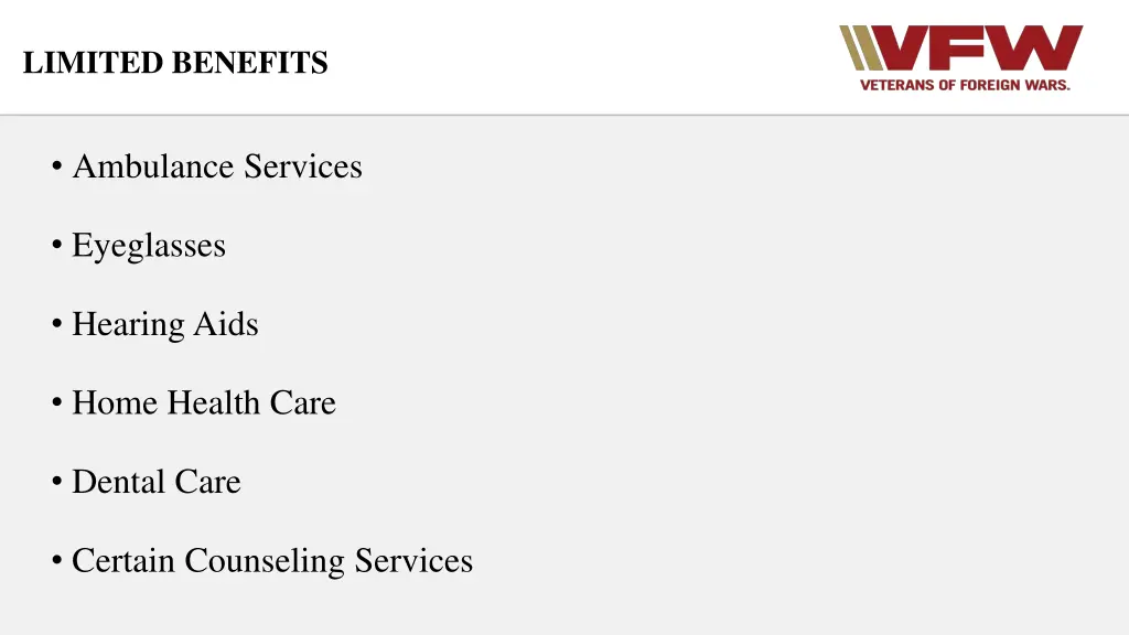 limited benefits