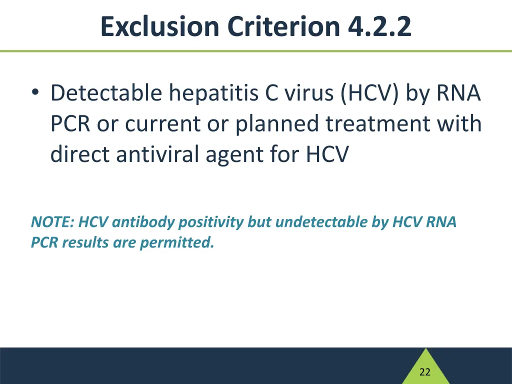exclusion criterion 4 2 2